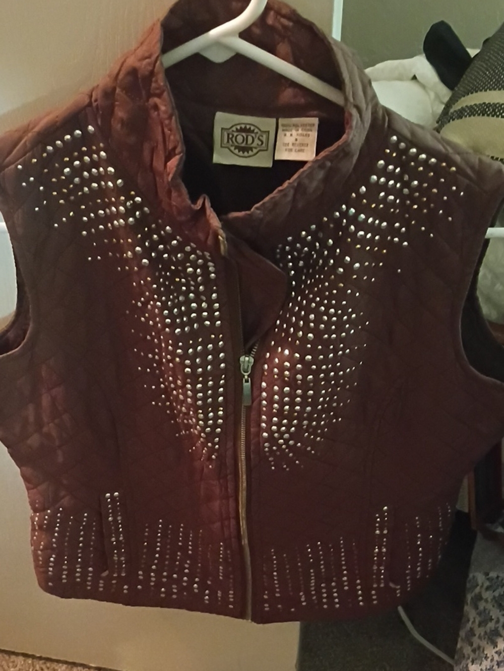 Rod's Quilted Studded Brown Vest